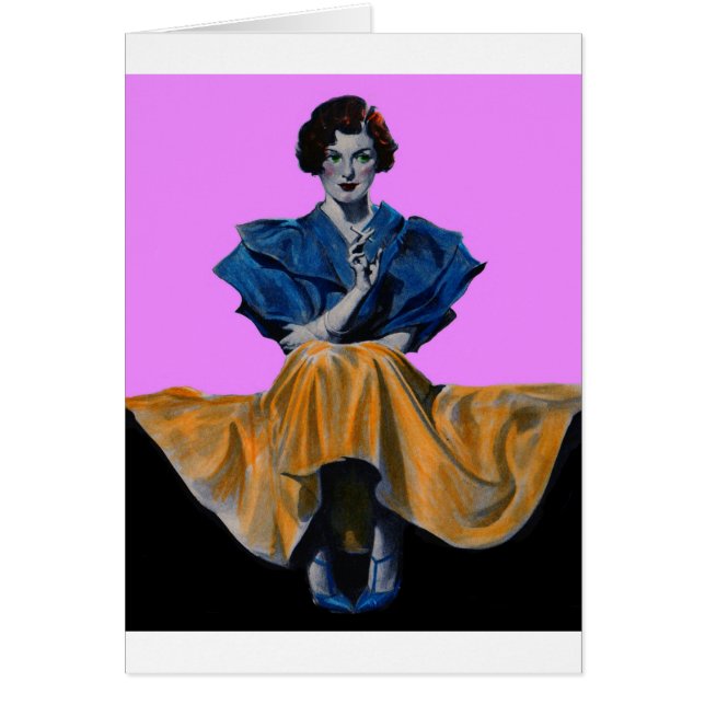 1934  dame geniet van een Chesterfield (Voorkant)