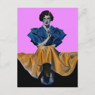 1934  dame geniet van een Chesterfield Briefkaart