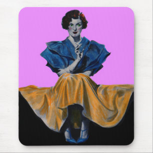 1934  dame geniet van een Chesterfield Muismat