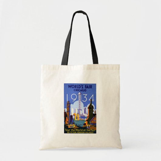 1934 De beurs van Chicago World Tote Bag (Voorkant)