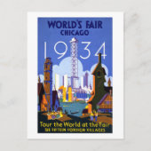 1934 Eerlijk Chicago van de Wereld Briefkaart (Voorkant)