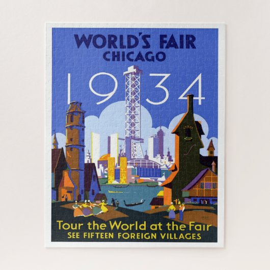 1934 Fair Travel Advertisement in Chicago World Legpuzzel (Verticaal)