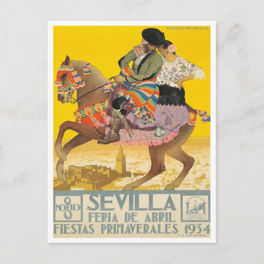 1934 Feria de Sevilla Briefkaart (Voorkant)