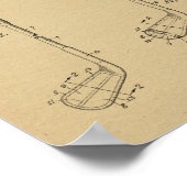 1934 Golf Club Head Patent Art Drawing Print (Hoek)