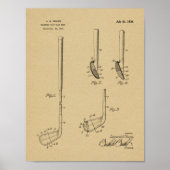 1934 Golf Club Head Patent Art Drawing Print (Voorkant)