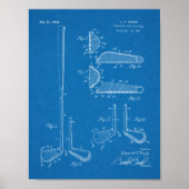 1934 Golf Club Head Patent Art Drawing Print (Voorkant)