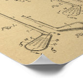 1934 Golf Club Head Patent Art Drawing Print (Hoek)