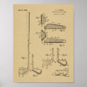 1934 Golf Club Head Patent Art Drawing Print (Voorkant)