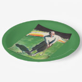 1934 golfdruk papieren bordje (Gekanteld)