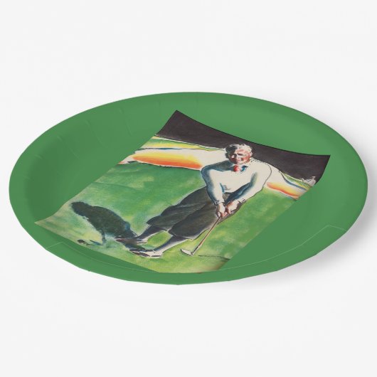 1934 golfdruk papieren bordje (Gekanteld)