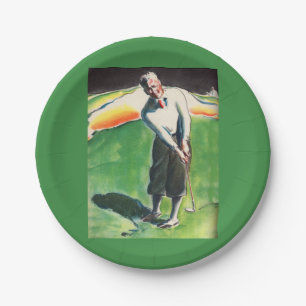 1934 golfdruk papieren bordje