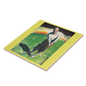 1934 golfdruk tegeltje (Zijkant)