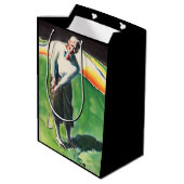 1934 golfprint medium cadeauzakje (Achterkant Gekanteld)