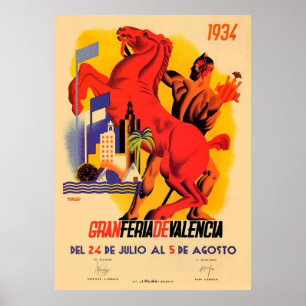 1934 Gran Feria Valencia Fair Poster