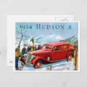 1934 Hudson 8 Automobile Advertisement Briefkaart (Voorkant / Achterkant)