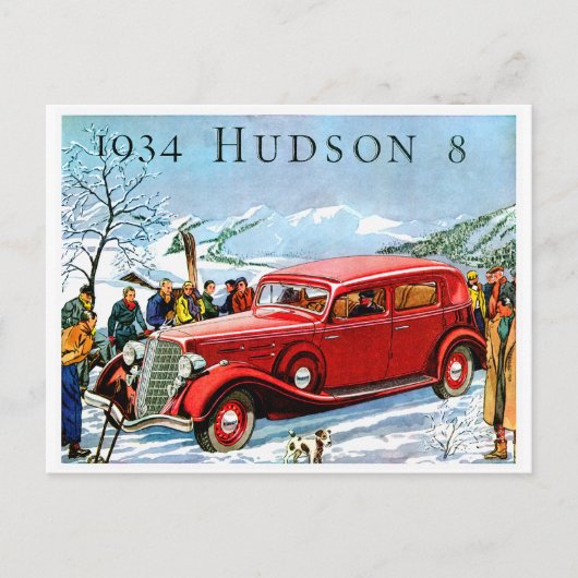 1934 Hudson 8 Automobile Advertisement Briefkaart (Voorkant)