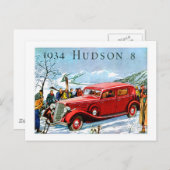 1934 Hudson 8  Automobile Advertisement Briefkaart (Voorkant / Achterkant)