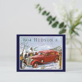 1934 Hudson 8 -  reclame Briefkaart (Staand voorkant)