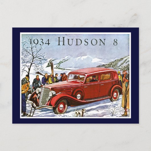 1934 Hudson 8 -  reclame Briefkaart (Voorkant)