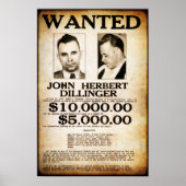 1934 JOHN DILLINGER PUBLIC ENEMY WILDE POSTER (Voorkant)