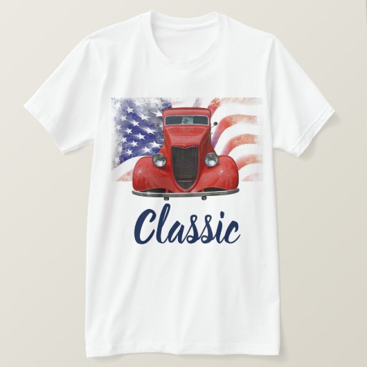1934 Klassieke rode auto T-shirt (Design voorkant)