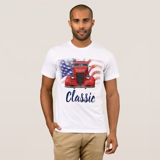 1934 Klassieke rode auto T-shirt (Voorkant volledig)