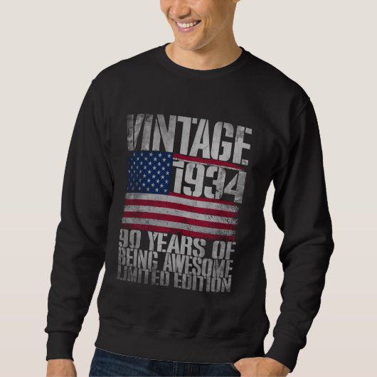 1934 Limited Edition 90 jaar oude Amerikaanse vla Trui (Voorkant)