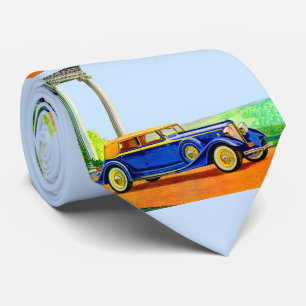 1934 Lincoln model KA print Stropdas