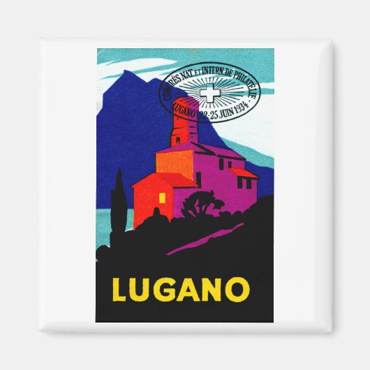 1934 Lugano Philatelic Poster Magneet (Voorkant)
