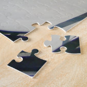 1934 Riley 9 Lynx Tourer bij de kathedraal van Wel Legpuzzel (Zijkant)