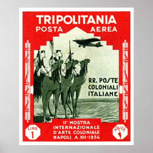 1934 Tripolitania 1 Stempel van de lijst Poster (Voorkant)