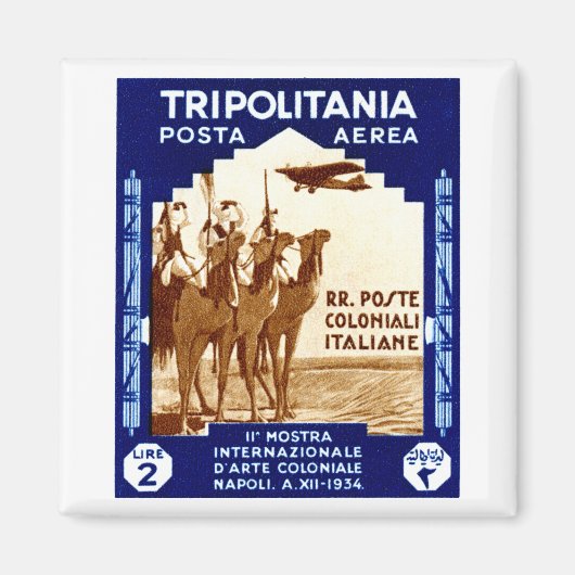 1934 Tripolitania 2 Lire stempel Magneet (Voorkant)