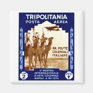 1934 Tripolitania 2 Poststempel Magneet