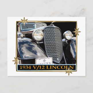 1934 V-12 LINCOLN BRIEFKAART