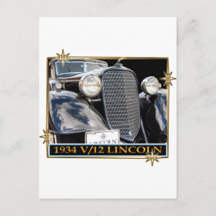 1934 V-12 LINCOLN BRIEFKAART