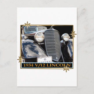 1934 V-12 LINCOLN BRIEFKAART