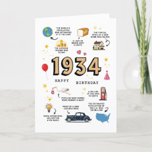 1934 Verjaardag Kaart voor papa of mama