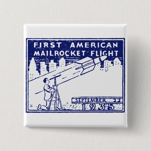 1935 Amerikaanse raketpost Vierkante Button 5,1 Cm (Voorkant)