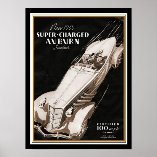 1935 Auburn Boat Tail Speedster Deco Poster (Voorkant)
