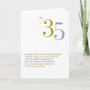 1935 Birthday Fun Facts Kaart