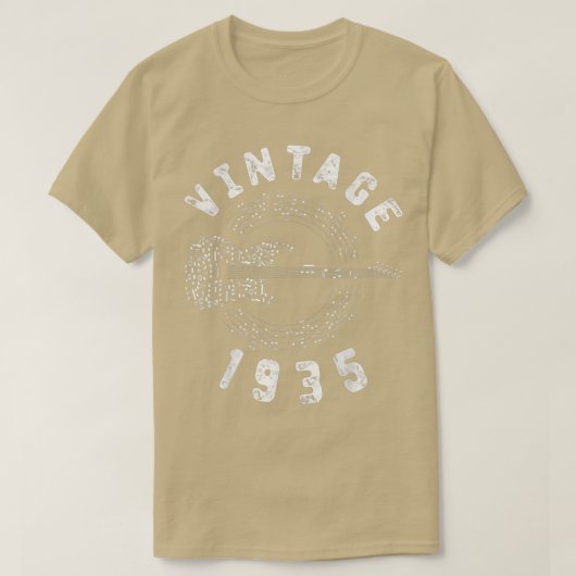 1935 Birthday Limited Edition Guitar Music T-shirt (Design voorkant)