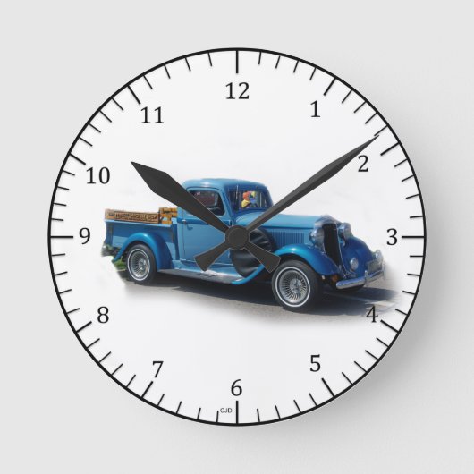 1935 blauwe klok met vrachtwagen (Voorkant)