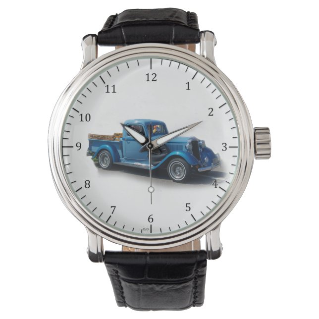 1935 blauwe vrachtwagen horloge (Voorkant)