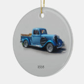 1935 Blauwe vrachtwagen Keramisch Ornament (Links)