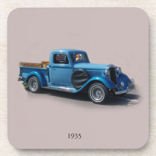 1935 Blue Truck set van 6 onderzetters