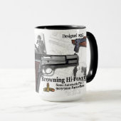 1935 Browning Hi Power Pistol Coffee Mok (Voorkant rechts)