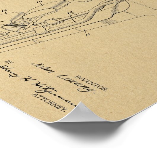 1935 Chiropractic Table Patent Art-afdrukken Poster (Hoek)