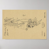 1935 Chiropractic Table Patent Art-afdrukken Poster (Voorkant)