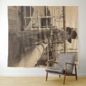 1935 cowboy op een schip wandkleed (In Situ (horizontaal))