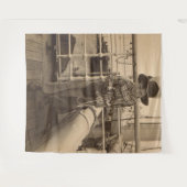 1935 cowboy op een schip wandkleed (Voorkant (horizontaal))